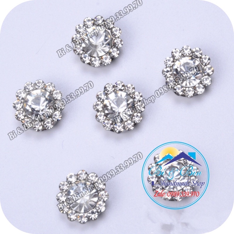 100 Viên Đá Đế Tròn Viền Xoàn Đính Kết Trang Phục Thời Trang