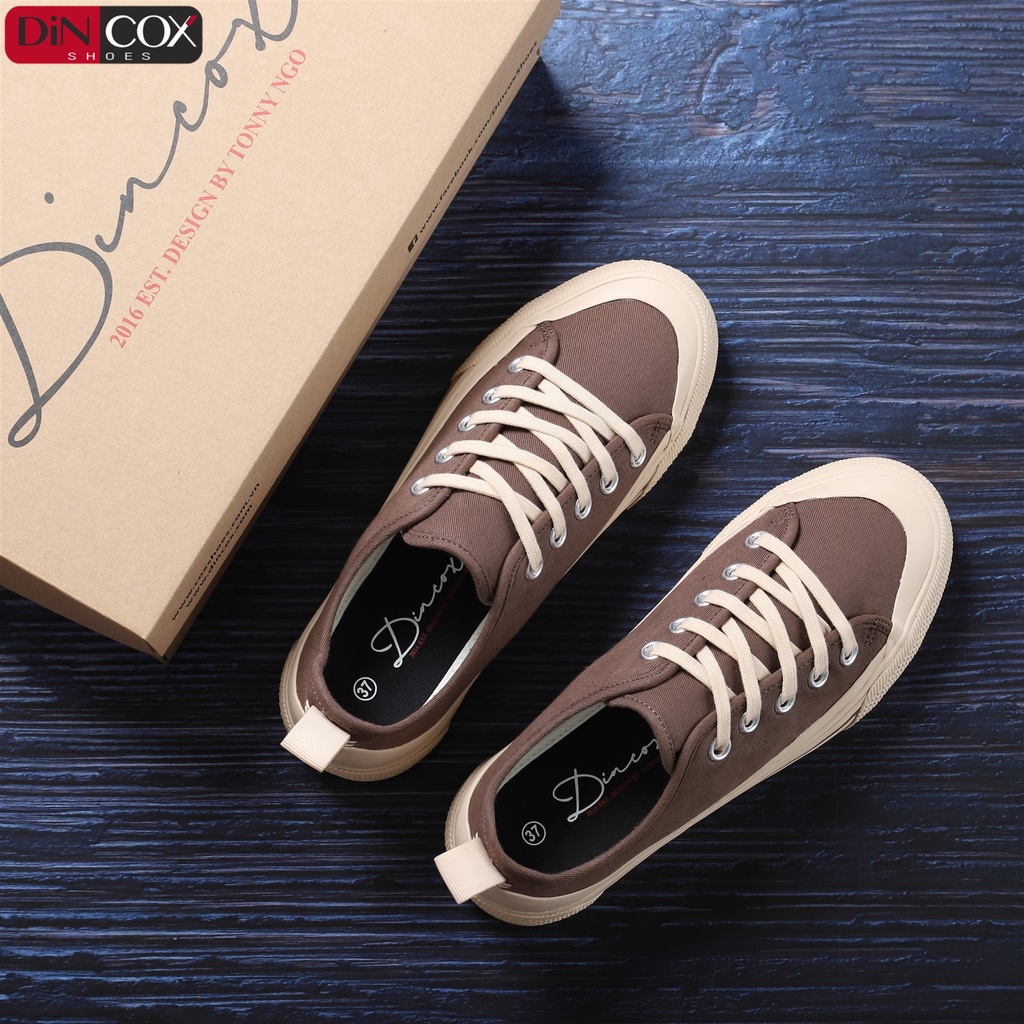 Giày Sneaker Vải Nữ DINCOX C20 Nữ Tính Sang Trọng Chocolate