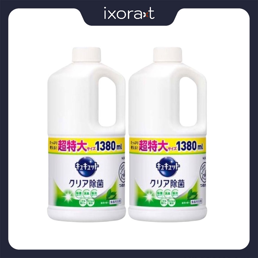 Nước rửa chén KAO KYUKYUTTO chai 1380ml hương trà xanh [ Made in Japan ] không làm hại da tay