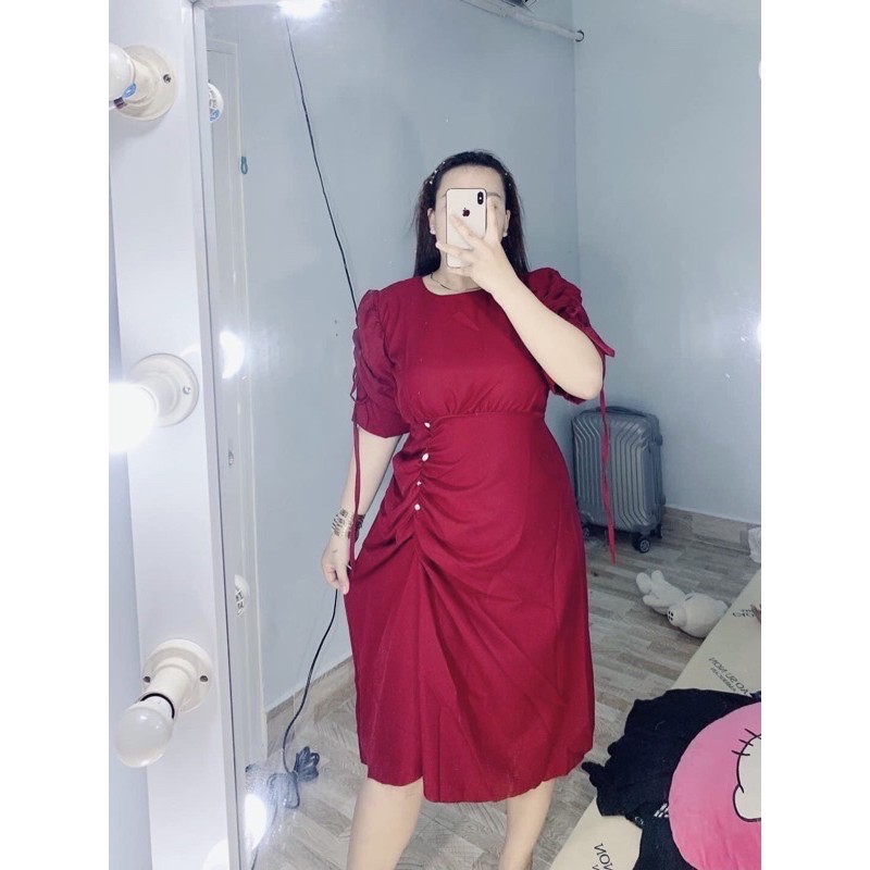 Đầm tay rút eo đính cườm #bigsize 60=>85 kg tuỳ chiều cao | BigBuy360 - bigbuy360.vn
