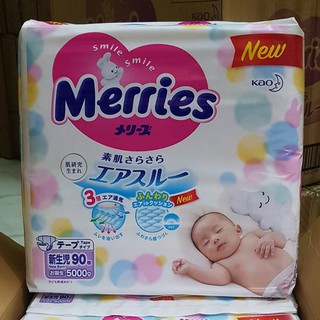 [NỘI ĐỊA NHẬT] bỉm merris cộng miếng NB90+6 S82+6 M64+4 đủ size