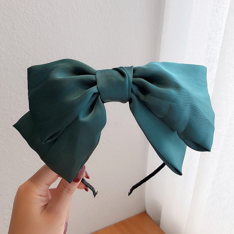 Băng Đô Cài Tóc Hình Nơ Màu Trơn Đơn Giản Phong Cách Hàn Quốc 2022 Dễ Thương