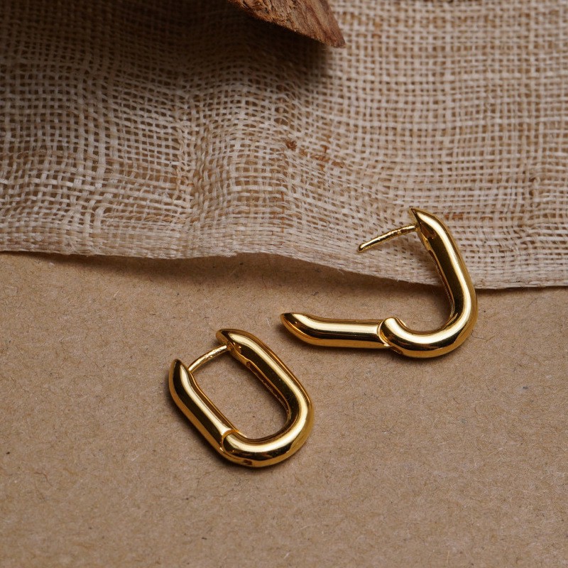 Hoop Earrings U Shape Simple For Women Retro Style New