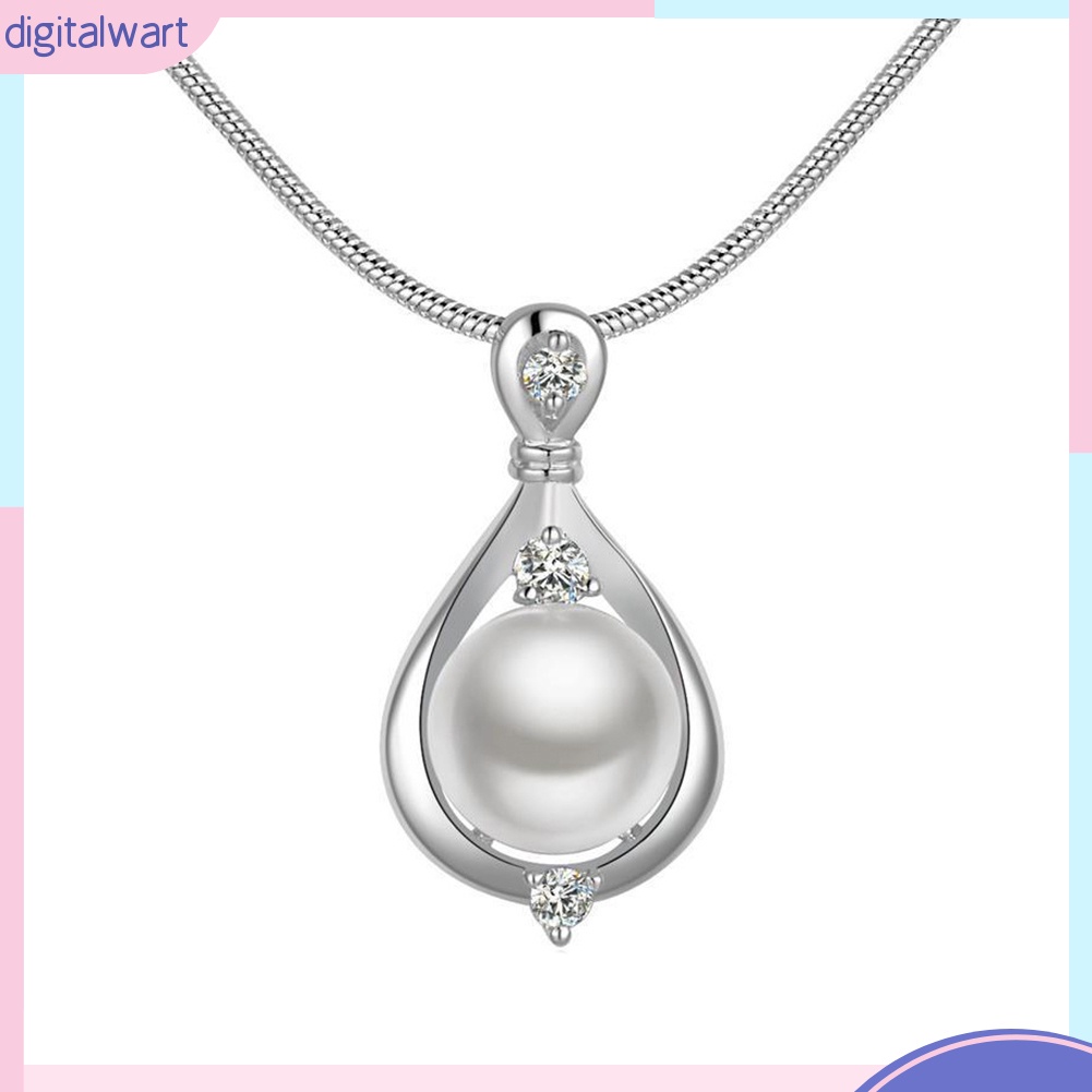 Vòng cổ Mặt Hình Giọt Nước Đính Ngọc Trai Nhân Tạo Thời Trang