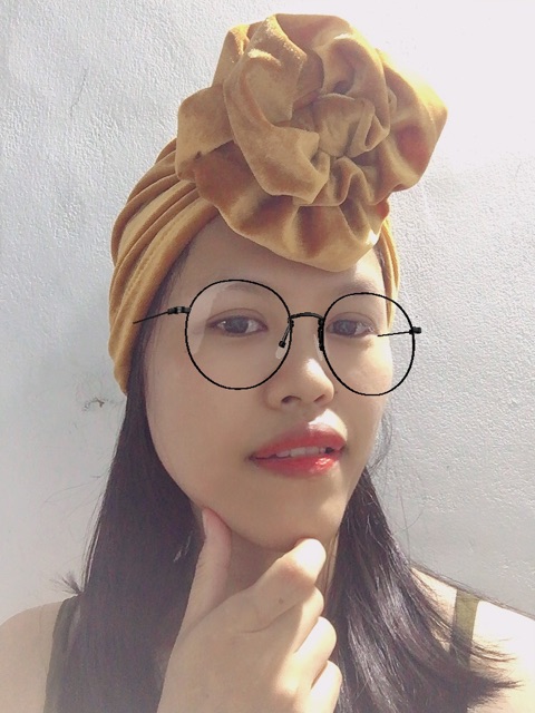 Mũ turban cho người lớn: Vải nhung kết hoa