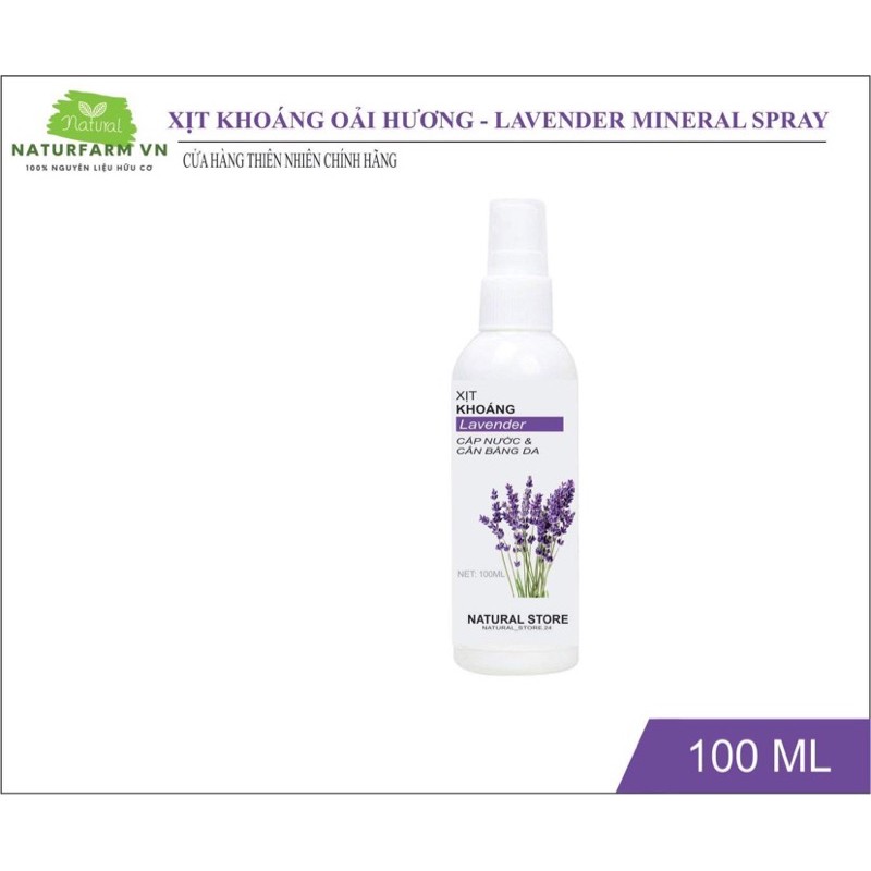 Xịt khoáng Chiết xuất Oải Hương ( Lavender ) Organic- Cấp ẩm, giúp da mịn màng thư giãn