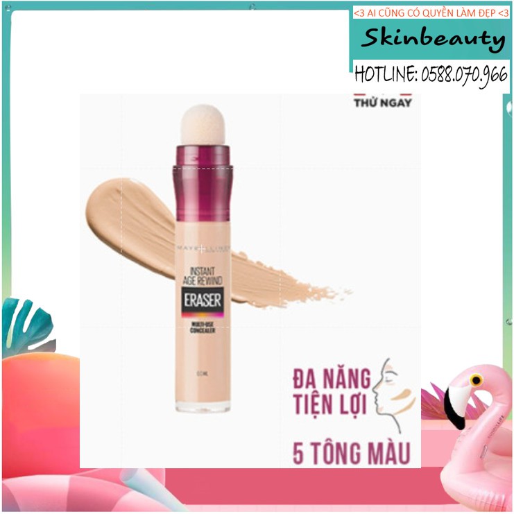 Bút Cushion Che Khuyết Điểm Giảm Quầng Thâm Thần Thánh Maybelline Instant Age Rewind 6ml Hàng Chính Hãng