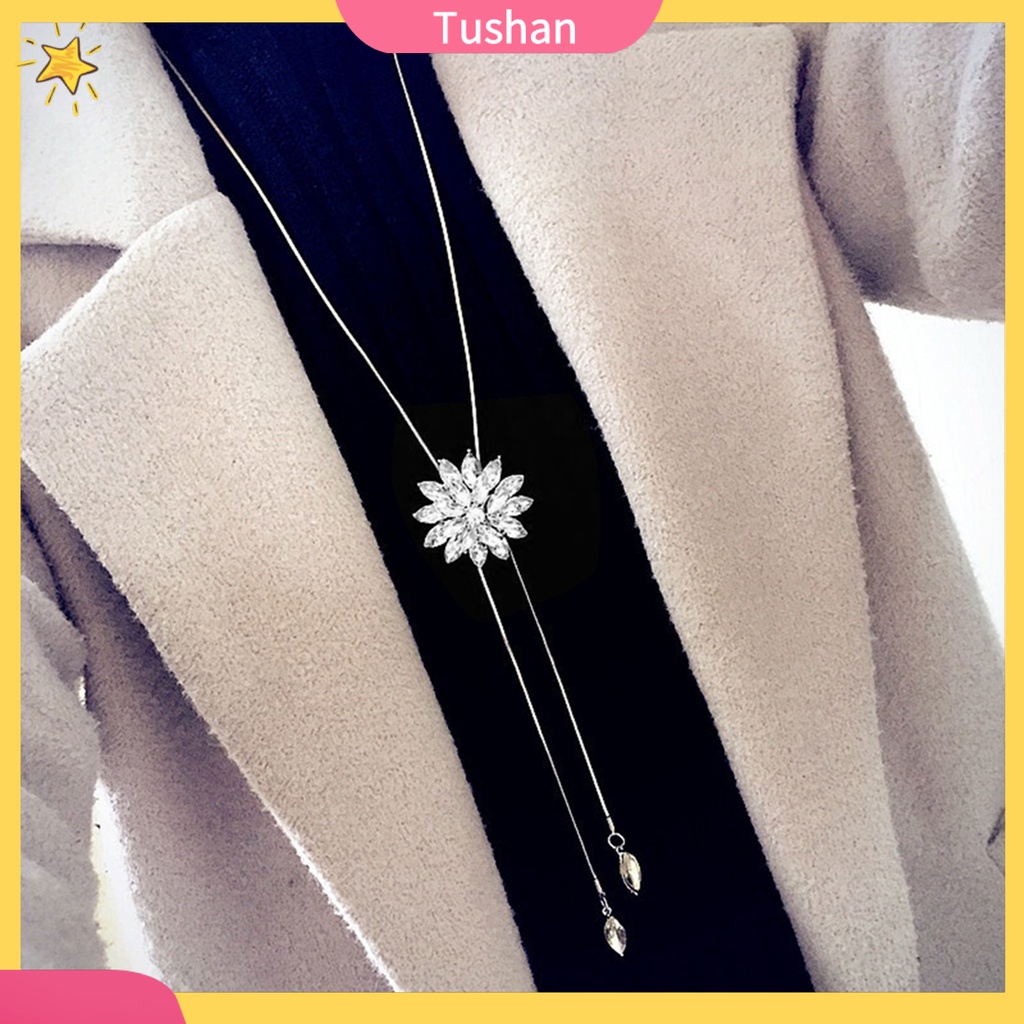 Vòng cổ mặt hình bông tuyết đính đá lấp lánh