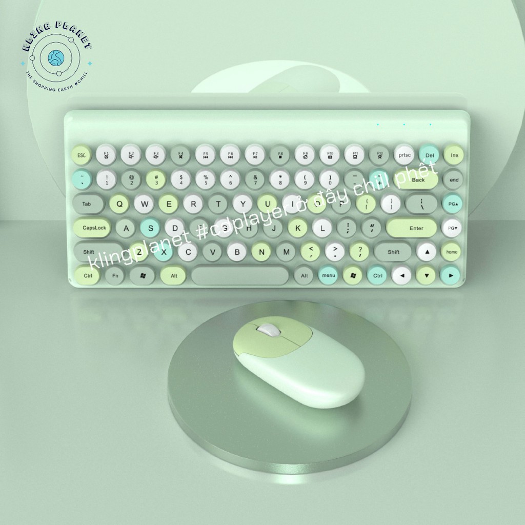 Bộ Bàn phím + chuột KHÔNG DÂY mini QW02 31,3x14x4cm mix màu siêu hot, xinh xắn dễ thương