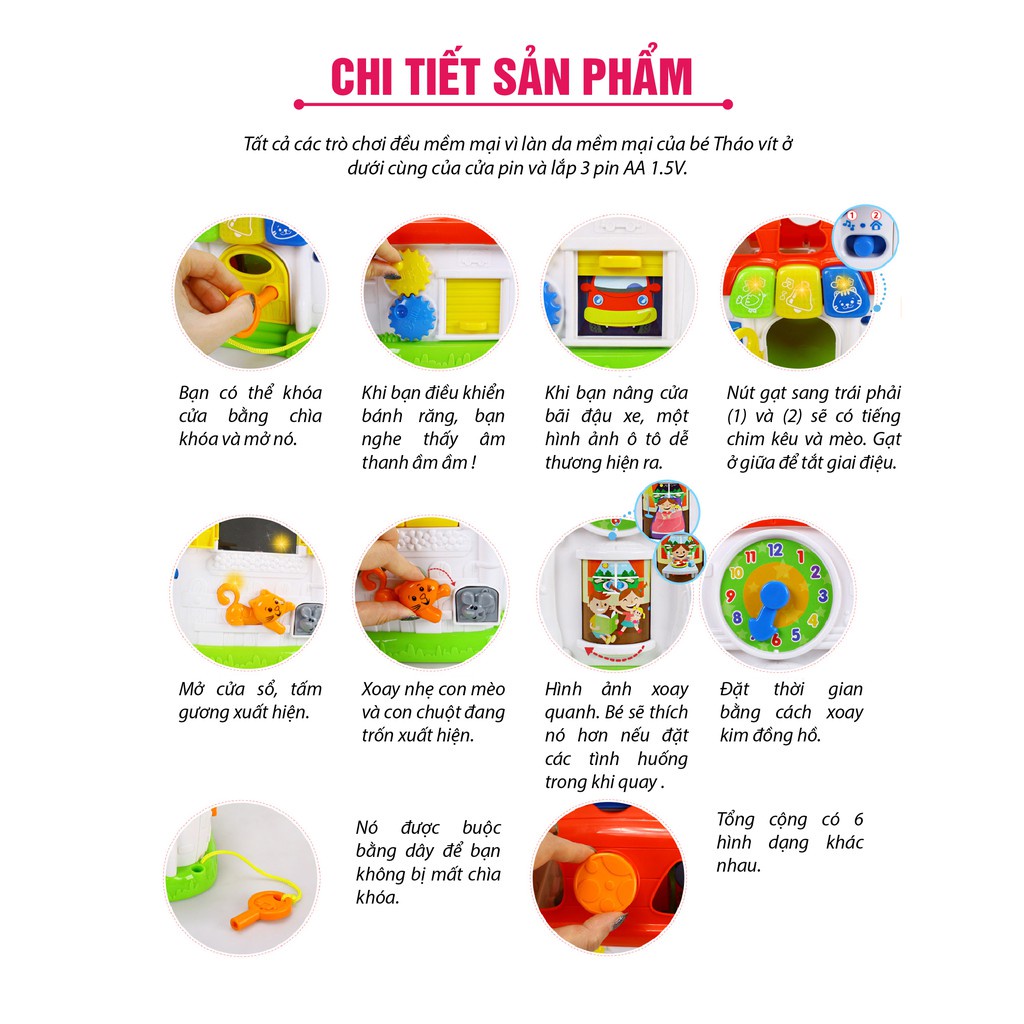 Ngôi nhà di động có thả hình khối Winfun 0772