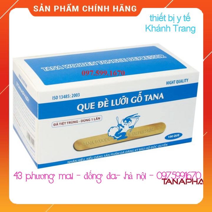 (Gía Sỉ ) Que đè lưỡi gỗ tiệt trùng Tanaphar - hộp 100 que