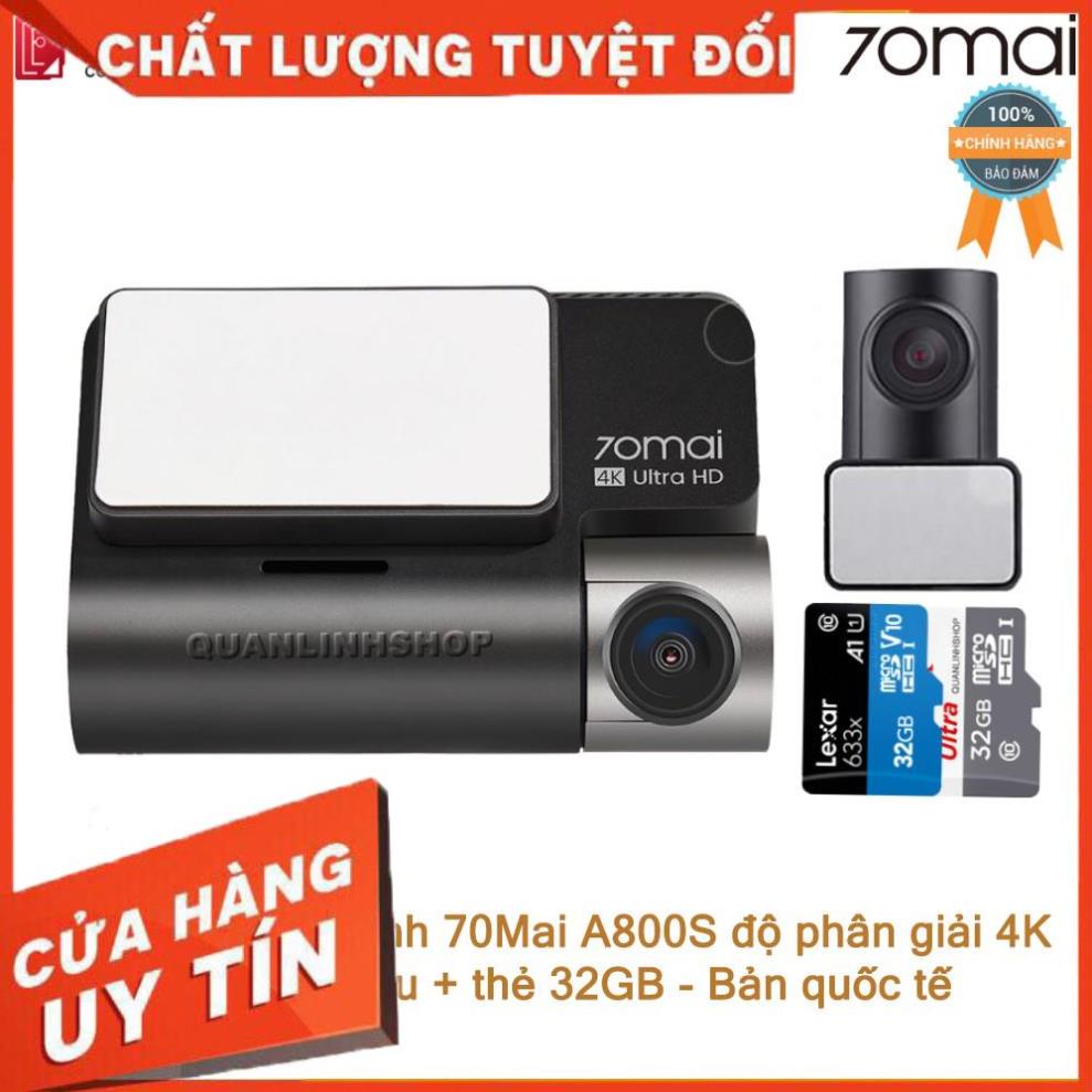 (giá khai trương) Camera hành trình 70mai A800S 4K ghi hình cả trước và sau, bản quốc tế - Bảo hành 12 tháng