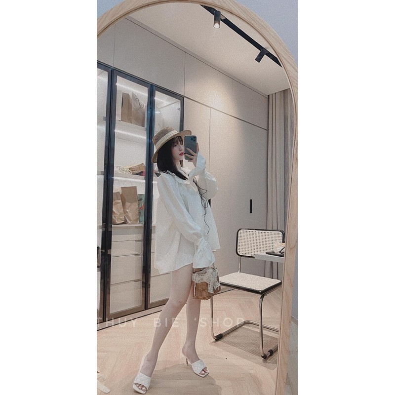 THUYBIESHOP | áo sơmi cổ bèo nơ