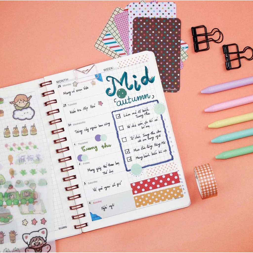 Sổ Klong viết thư pháp calligraphy chuyên dụng sổ viết bullet journal giấy xịn 115gsm 200 trang