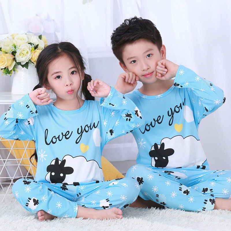Đồ ngủ vải cotton in họa tiết hoạt hình thời trang cho trẻ em