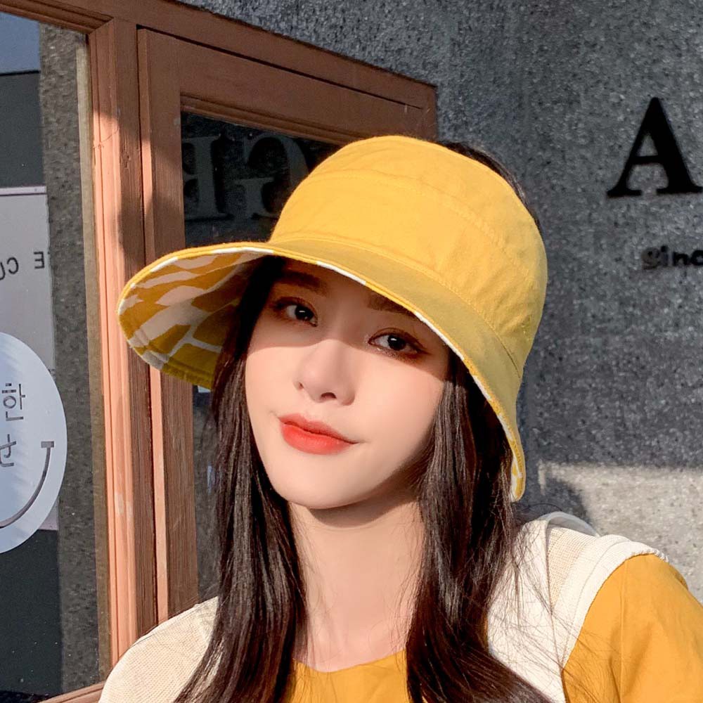 Mũ vành rộng hở chóp chống tia cực tím thiết kế thời trang cho nữ