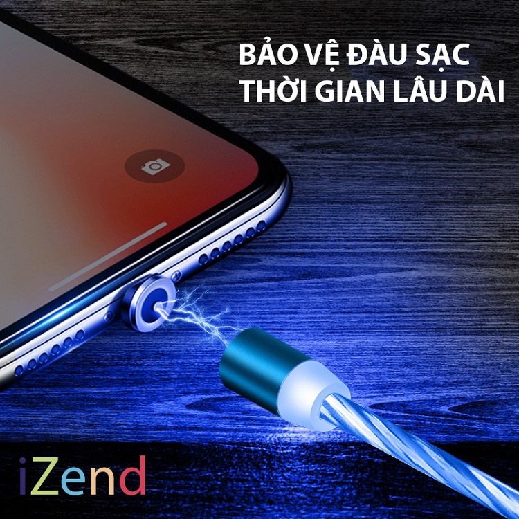 Dây Sạc Nam Châm Kèm 3 Chân sạc Lighting - Micro USB - Type-C - Dây Sạc Nam Châm Phát Sáng