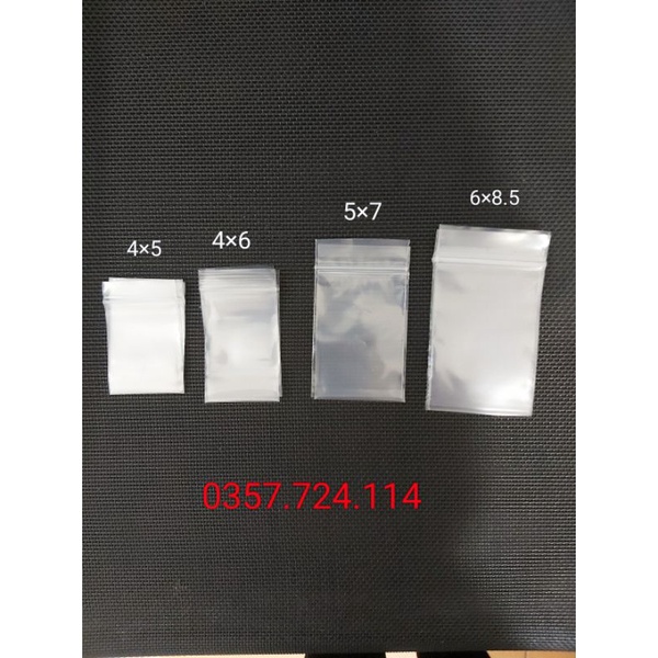 100 gram túi zip chỉ trắng, chọn size