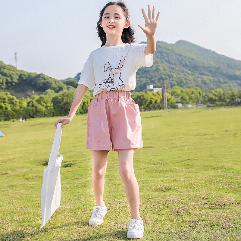 Set bộ quần áo trẻ em mẫu Thỏ cho bé gái 18-45kg. MA07.