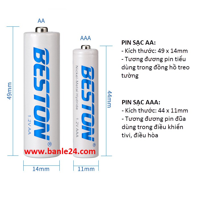 Combo pin AA/AAA kèm sạc hoặc pin riêng hãng Beston giá siêu tốt, bảo hành 1 tháng | Mic không dây, máy ảnh, điều khiển