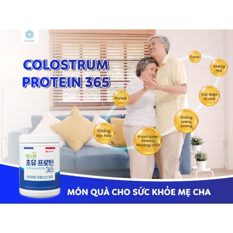 Sữa non Colostrum Protein 365 LOTTE Hàn Quốc. Dùng mọi đối tượng. Thương hiệu thuộc top 10 thế giới, HSD 2 năm