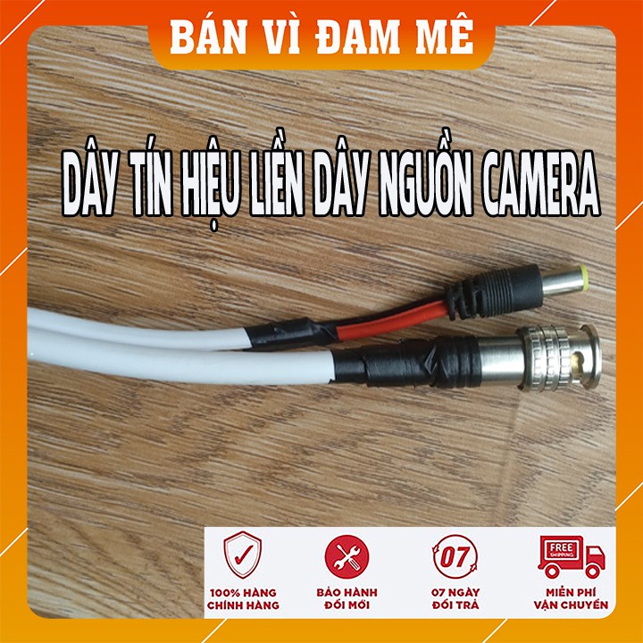 Dây tín hiệu đồng trục kèm dây điện nguồn bấm sẵn đầu cho camera giám sát ( dây đồng trục liền nguồn )