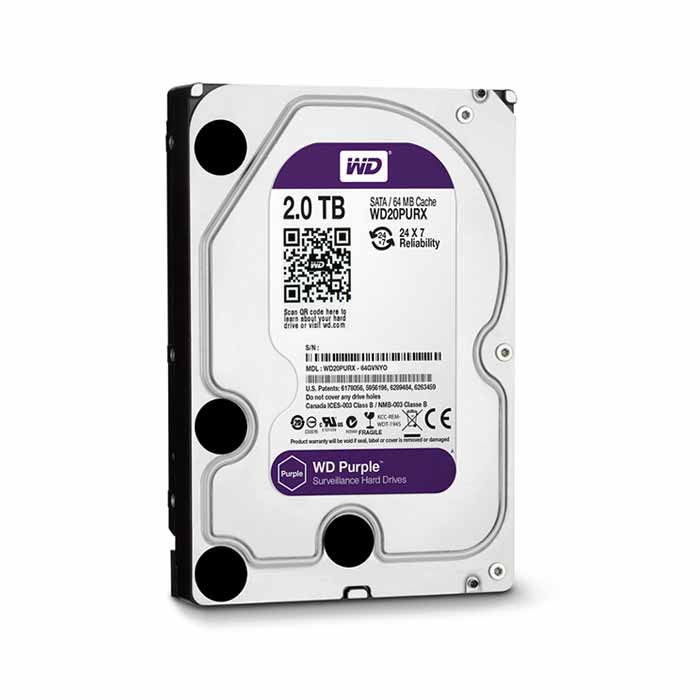 Ổ cứng Western 2Tb  tím chuyên dụng cho hệ thống camera WD PURPLE 2TB Hàng chính hãng, giá tốt {ctyhuytran}