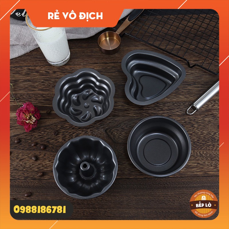 Khuôn nướng bánh chống dính mini 4 inch nướng bánh bông lan CHẤT LƯỢNG GIÁ TỐT