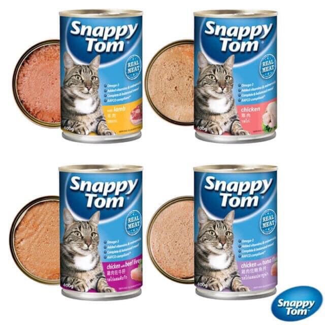 Pate mèo Snappy Tom lon 400g (gồm 4 vị)