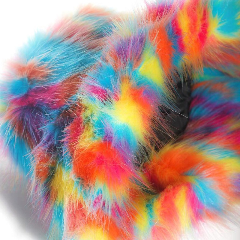 Nón Tai Bèo Lông Xù Màu Sắc Cầu Vồng Xinh Xắn Dành Cho Nam Và Nữ