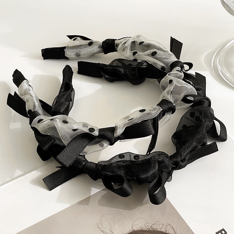 Băng Đô Đính Ngọc Trai Và Nơ Sang Trọng Phong Cách Pháp