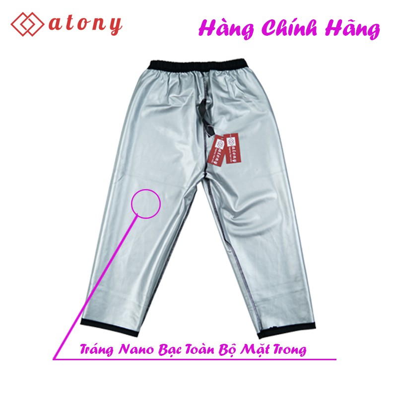 Quần Giảm Mỡ Bụng ATONY Cao Cấp, Tăng Cường Đốt Mỡ, Giảm Cân, Sinh Nhiệt, Đổ Mồ Hôi, Tráng Nano Bạc Nhật Bản