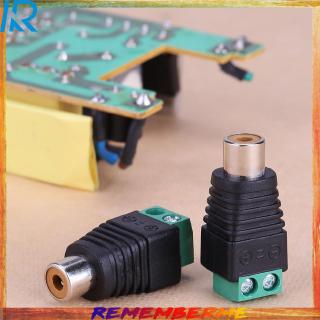 【Rememberme】2pcs Speaker Wire Cable to Audio Male RCA Connectors Adapters Ja Plug