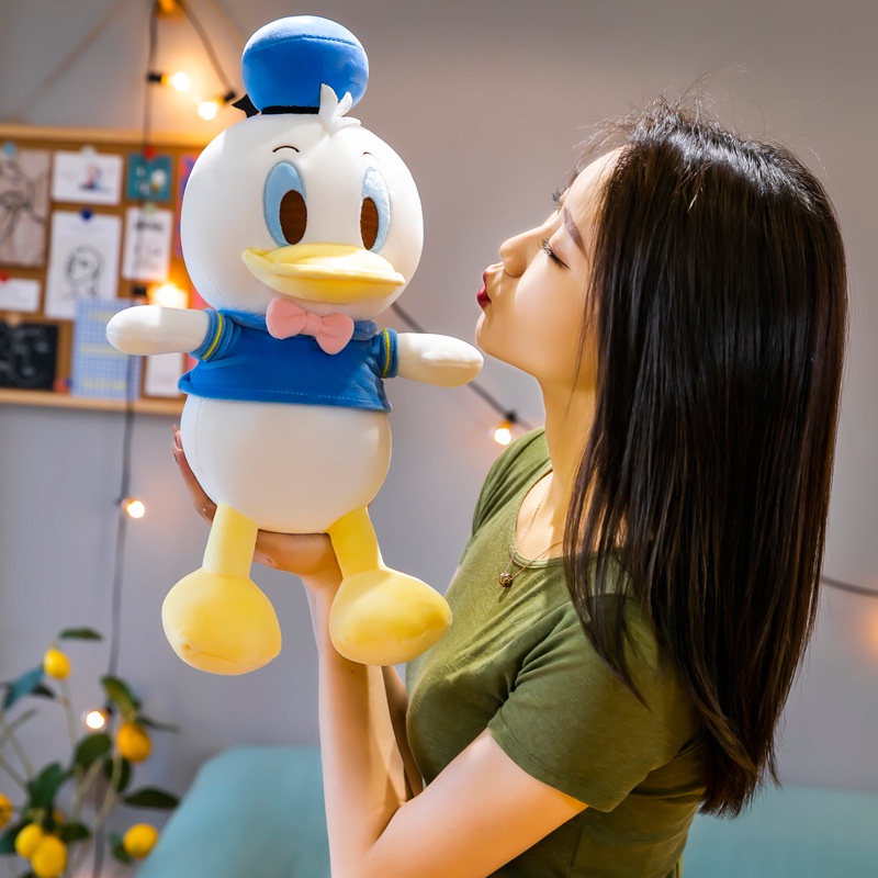 Thú gấu nhồi bông, gối ôm hình con vịt mặc áo hàng cao cấp kích thước 40cm