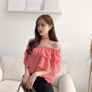 áo trễ vai chocker mặc 2 kiểu