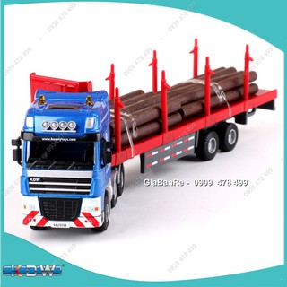 Mô Hình Kim Loại Xe Tải Chuyên Chở Gỗ - KDW - Tỉ Lệ 1:50 Dài 26cm - 9915
