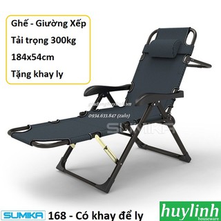 Giường - ghế xếp gấp thư giãn Sumika 168 - Tặng khay để ly - Tải trọng 300kg