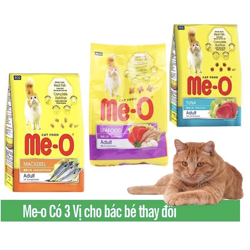 [Combo 20 gói 350g - 7kg] Thức ăn mèo Me - O vị cá ngừ, hải sản và cá thu