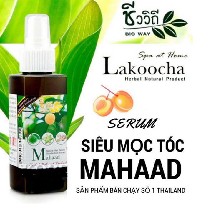 Serum Kích Thích Mọc Tóc Bio Way MAHAAD Lakoocha Herbal Hair and Scalp Condition Serum 120ml - Thái Lan