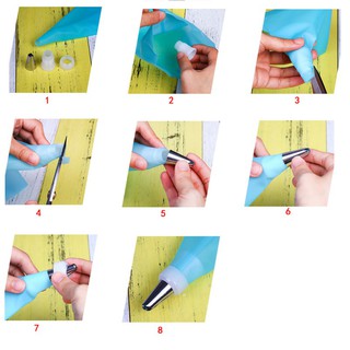 16 Pcs/Set Silicone Icing Cream Confectionery Bag Stainless Steel Nozzle Tips Cake Decorating Tools