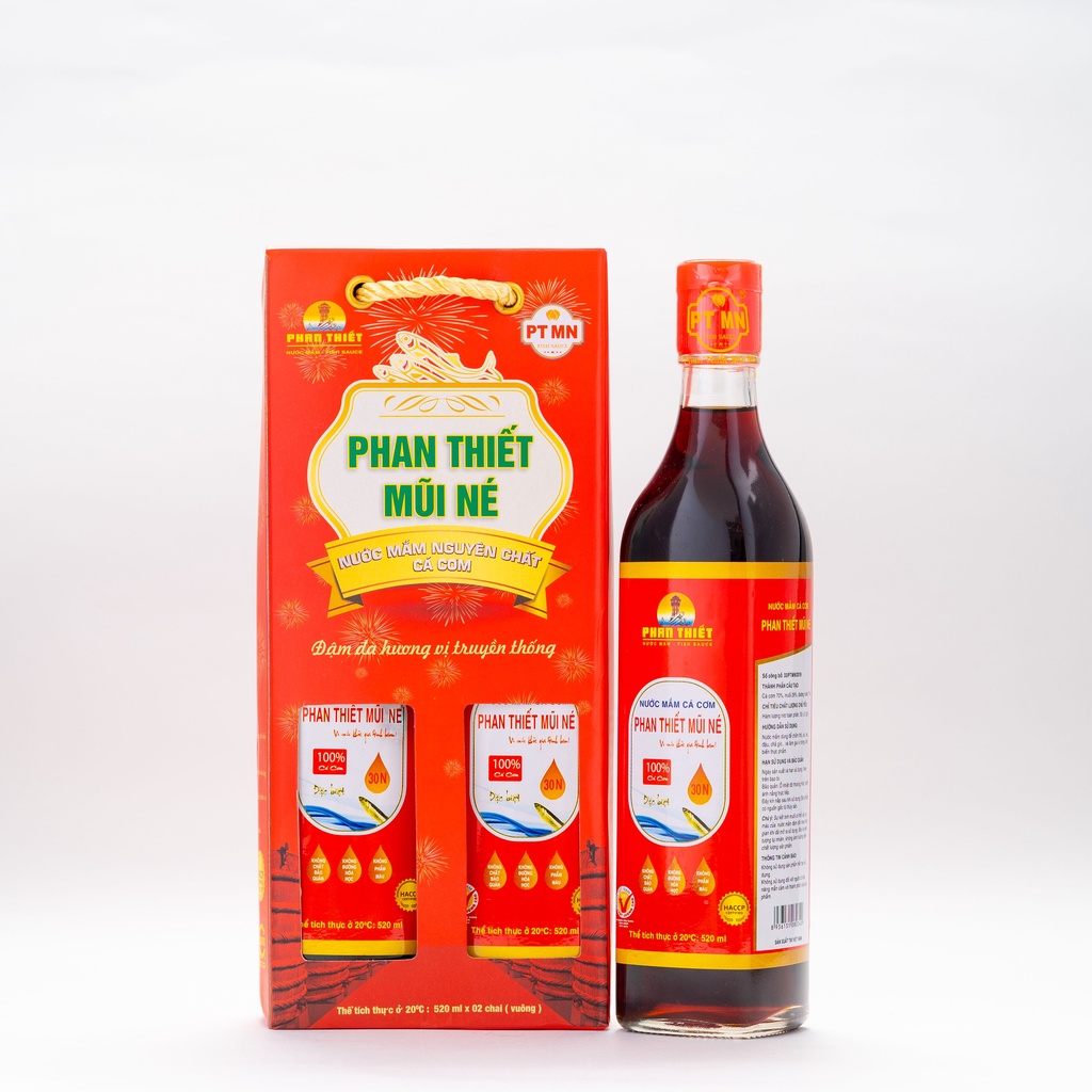 Hộp 2 chai 30 Đạm x520ml Nước Mắm Truyền Thống Phan Thiết Mũi Né 30N ( 30 độ Đạm ), Giải Thưởng OCOP 4 Sao