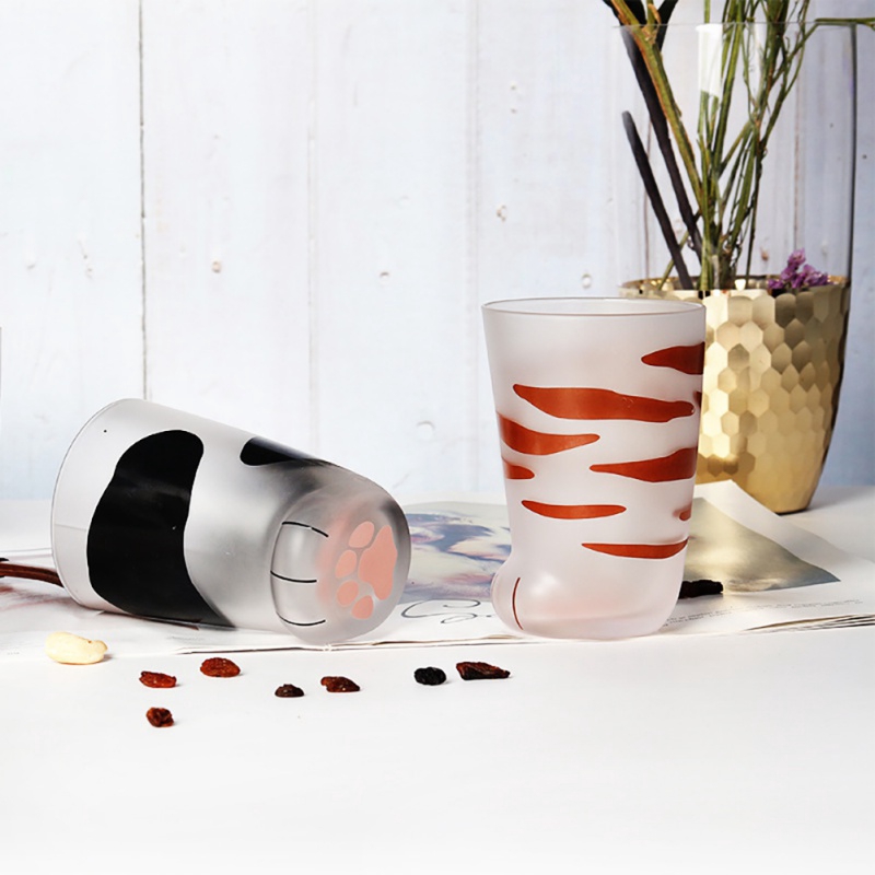 Cốc thủy tinh  hình dạng bàn chân mèo đáng yêu