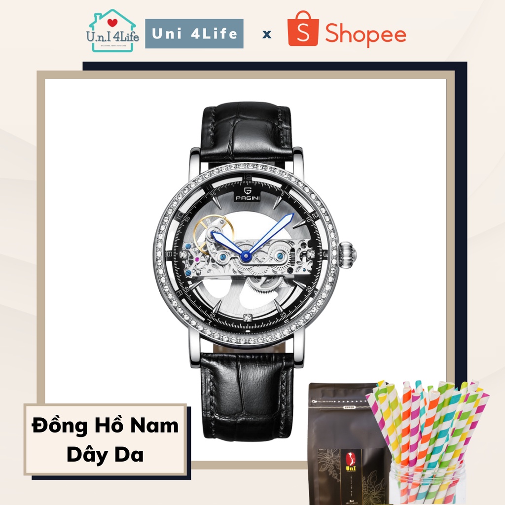 Đồng Hồ Cơ Nam Pagi PA12266 Dây Da | UnI 4Life