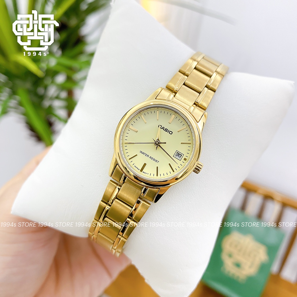 Đồng hồ nữ Casio LTP-V002G-9A dây thép không gỉ, chống nước, hàng chính hãng