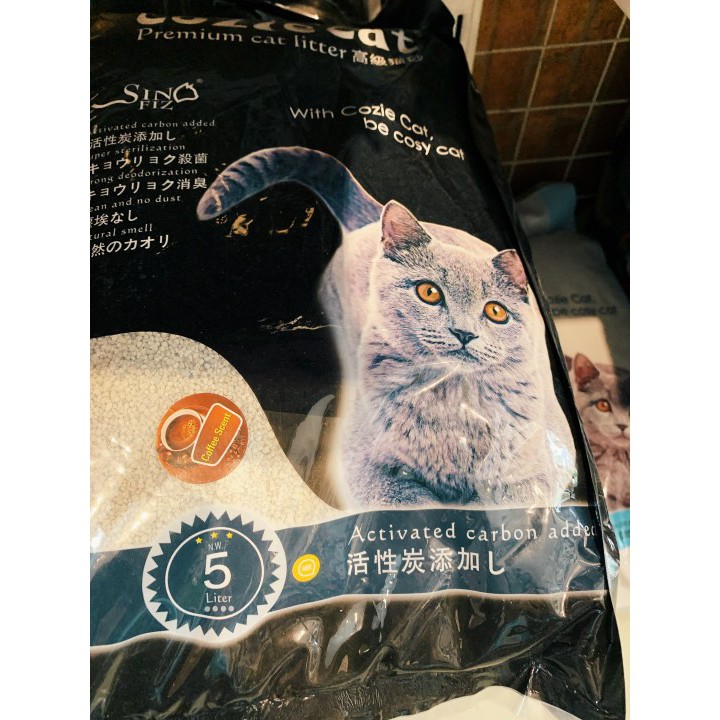 [FREESHIP] Cát vệ sinh cho mèo than hoạt tính cozie cat 5L