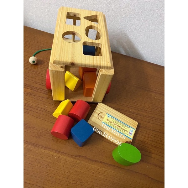 🐳🐳 Đồ Chơi Xe Cũi Thả Hình Khối Bằng Gỗ Nhiều Màu Sắc Cho Bé Yêu🌹- Đồ Chơi Giáo Dục An Toàn Giúp Bé Phát Triển Tư Duy
