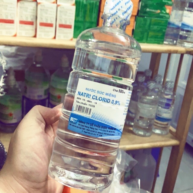 Dung dịch nước muối sinh lý vệ sinh, súc miệng, họng Natri Clorid 3/2 - Chai 500ml