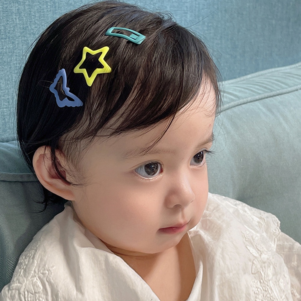 Set Kẹp Tóc Màu Trơn Đơn Giản Dễ Thương Dành Cho Nữ