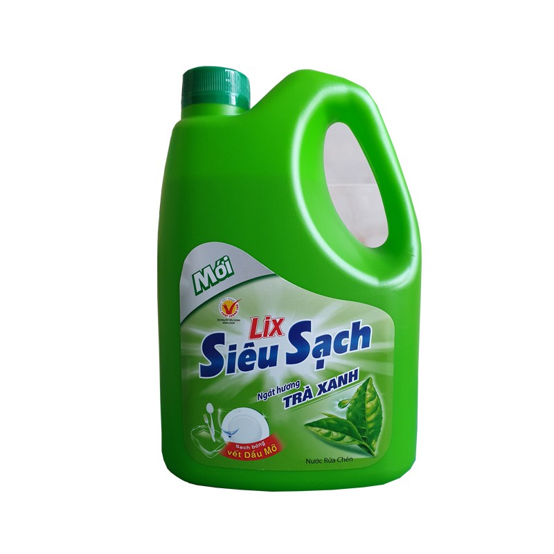 Nước Rửa Chén Lix Siêu Sạch Trà Xanh 1.5kg