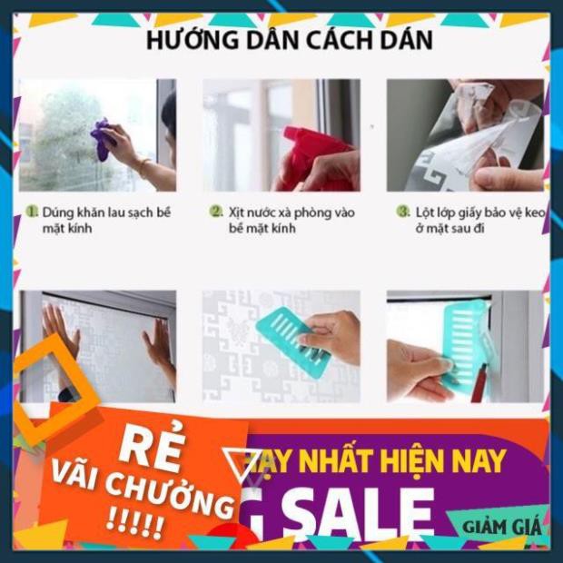 [BÁN CHẠY]  [ HÀNG MỚI ] 5m GIẤY DÁN KÍNH KHỔ 45cm HOA VĂN ĐỦ MÀU, BÓC DÁN LUÔN.